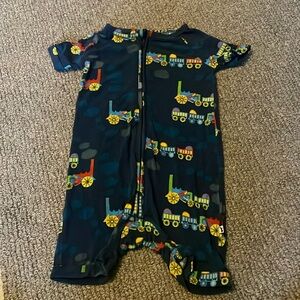 Kiki + Lulu bamboo navy train zipper pajamas, 2T